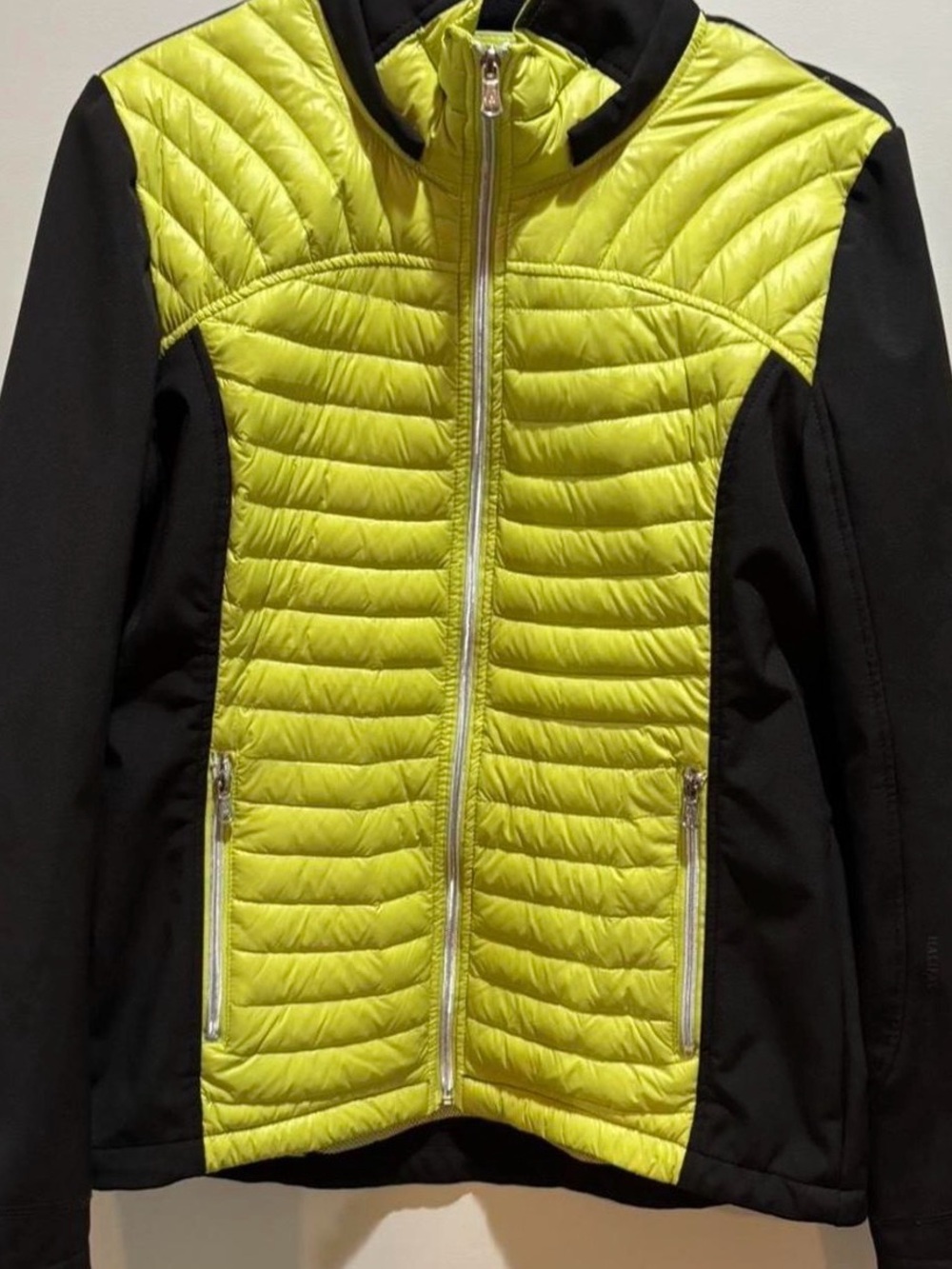 Halifax Neon Yellow and Black Lightweight Puffer Jacket